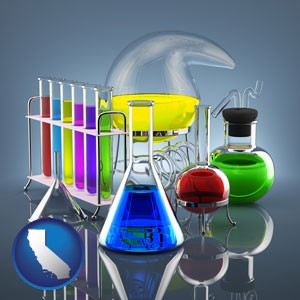 colorful chemicals - with California icon