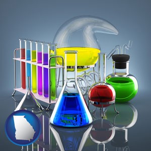 colorful chemicals - with Georgia icon