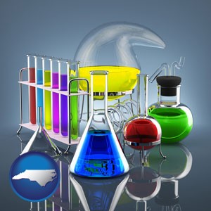 colorful chemicals - with North Carolina icon