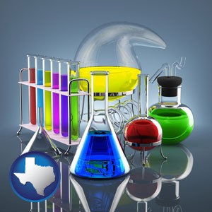 colorful chemicals - with Texas icon