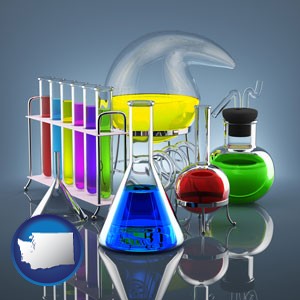 colorful chemicals - with Washington icon